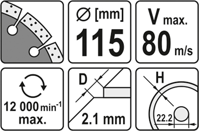 Kotouč diamantový 115 x 22,2 x 2,1 mm