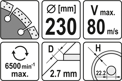 Diamantový kotúč 230 x 22,2 x 2,7 mm