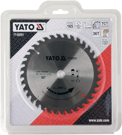 Pílový kotúč na drevo TCT 165 x 16 mm 36z (pre YT-82810)