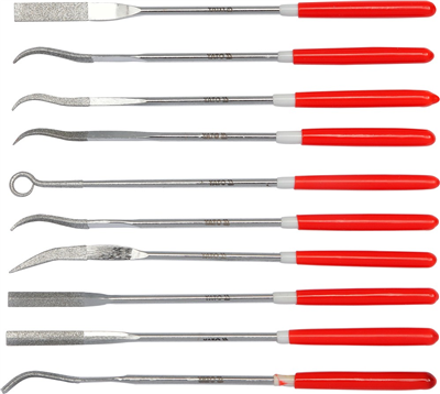 Súprava diamantových ihlových pilníkov 3 x 140 mm 10 ks 25 mm