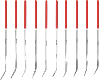 Súprava diamantových ihlových pilníkov 3 x 140 mm 10 ks 30 mm