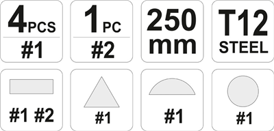 Sada zámočníckych pilníkov 250 mm 5 ks