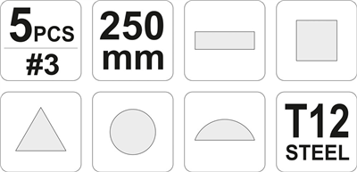 Sada zámočníckych pilníkov 250 mm 5 ks