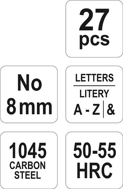Dierovače písmen 8 mm 27 ks A-Z, &