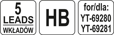 Náplň náhradná k ceruzke YT-69280-1 HB, 5ks