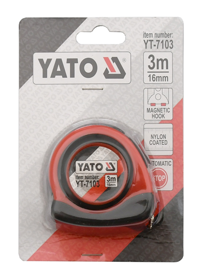 Meter zvinovací 3 m x 16 mm autostop