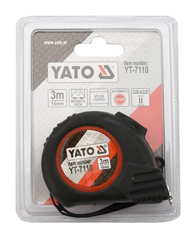 Meter zvinovací 3 m x 16 mm autostop