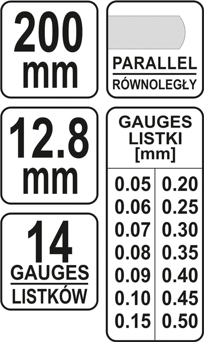 Meradlo škár 200 x 12,8 mm 14 ks