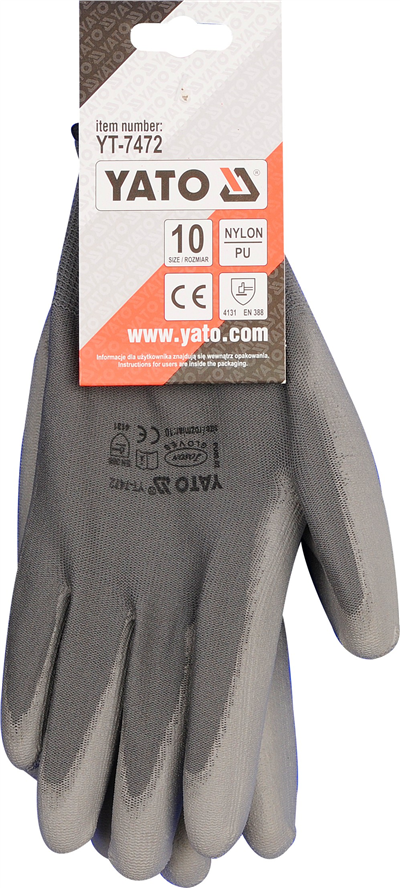 Rukavice pracovné nylon / polyurethan veľ. 10