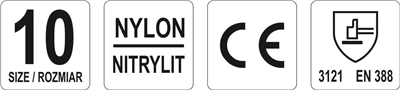 Rukavice pracovné nylon / nitril vel. 10