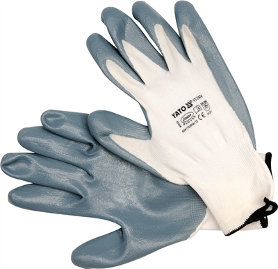 Rukavice pracovné nylon / nitril vel. 10