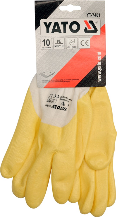 Rukavice pracovné nylon / nitril vel. 10
