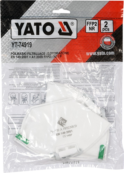 Respirátor 2ks FFP2 / P EN149: 2001
