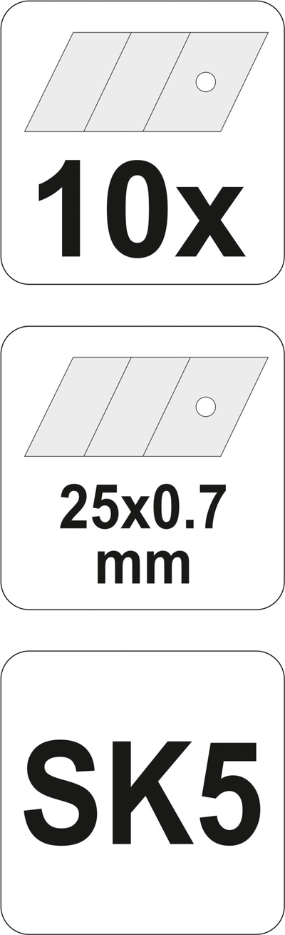 Ostří lomené náhradní 25 x 0,7 mm 10 ks