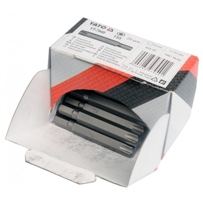 Bity TORX s 8 mm otvorom T10 x 70 mm 20 ks