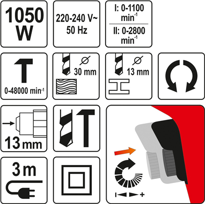 Vŕtacie kladivo 1050W