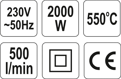 Spaľovacia pištoľ 2000 W