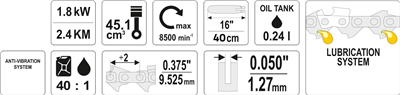 Reťazová píla Reťazová píla 2,45 HP
