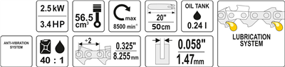 Reťazová píla Reťazová píla 3,4 HP