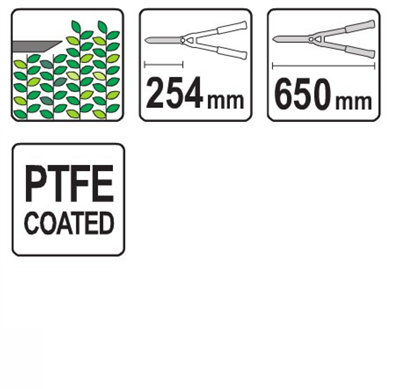 Nožnice na živý plot 650 mm (čepeľ 254 mm)