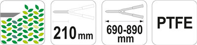 Teleskopické nožnice na živý plot 690-890 mm (čepele 210 mm)