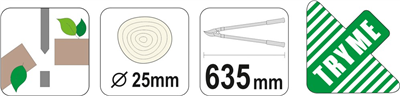Nožnice na konáre 635 mm (priemer 25 mm) s rovnou AL rukoväťou