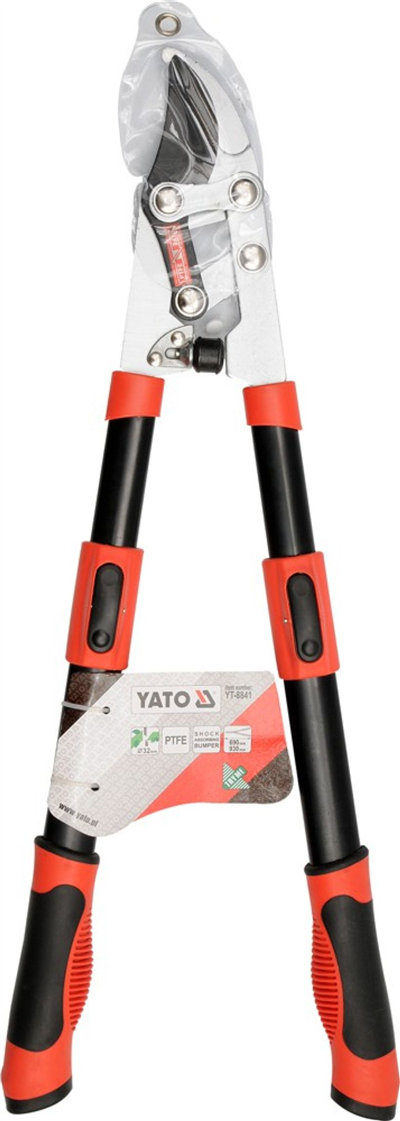 Teleskopické nožnice na konáre. 690-930 mm (priemer 32 mm) uhlový strih