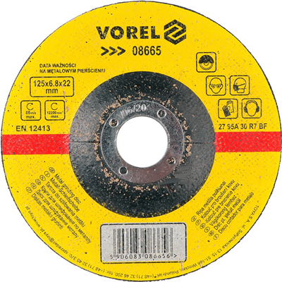 Kotouč na kov 125 x 22 x 6,8 mm vypouklý brusný