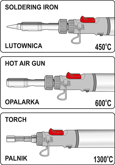 Plynová spájkovačka 3v1,15ml,25-80W