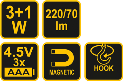 Dielenská lampa COB LED 3W 220lm