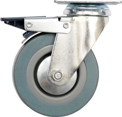 Otočné kolieska, gumové s brzdou 45 kg 100/26/134 mm