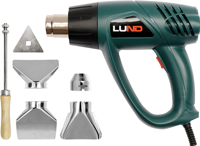 Opalovacia pištoľ s príslušenstvom LUND, 1000 / 2000 W, 350 / 550 °C
