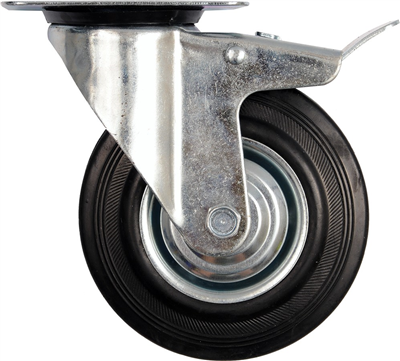 Otočné kolieska s brzdou, gumové 130 kg 160/40/195 mm