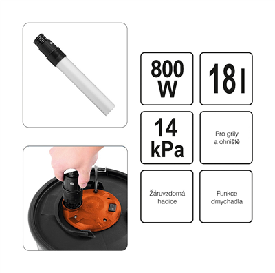 Elektrický vysávač popola 18 l 800 W
