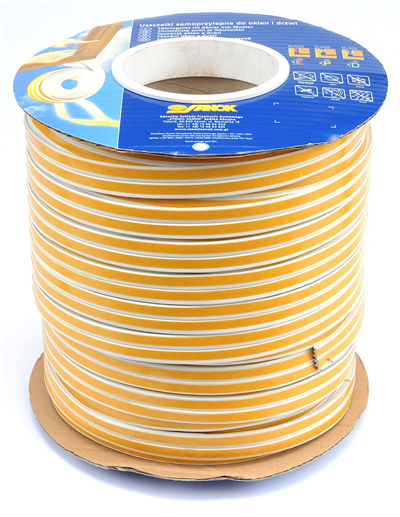 Samolepiace tesnenie okien a dverí 9x4mm TYP E biela 150M