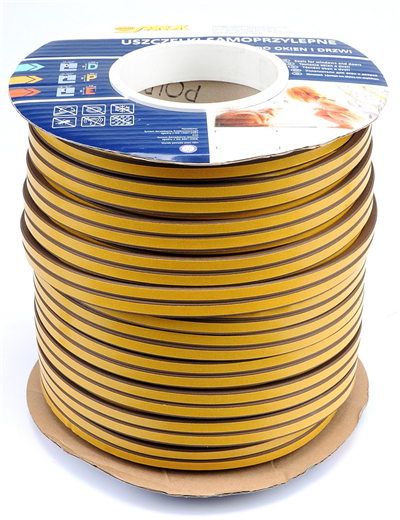 Samolepiace tesnenie okien a dverí 9x7,4mm TYP D hnedé 100M