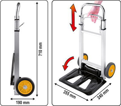 Skladací skladový vozík s nosnosťou 90 kg