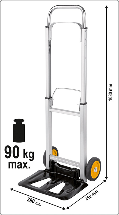 Skladací skladový vozík s nosnosťou 90 kg