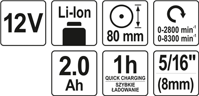 Leštička 12V AKU dvojrýchlostná