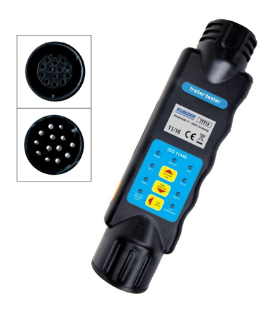 Tester - tester pre 13-pólové 12V elektrické zásuvky a zástrčky pre prívesy - Kunzer
