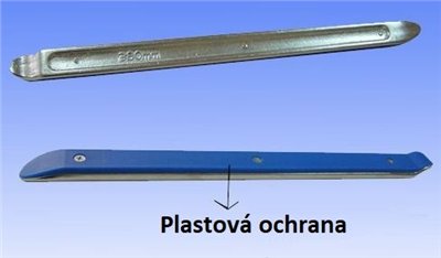 Montážna páka na montáž a demontáž pneumatík z ráfikov motocykla, dĺžka 380 mm, s plastovým chráničom ráfika