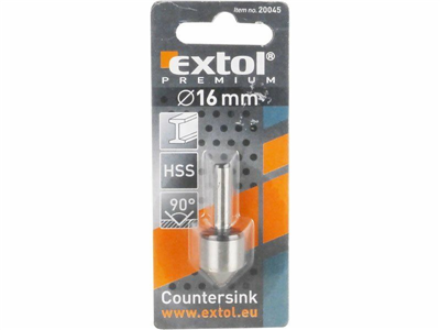 Záhlubník 90°, průměr 16 mm, pro vrtačku, HSS -  EXTOL PREMIUM EX20045