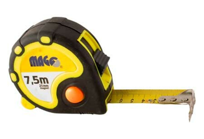 Svinovací metr 7,5 m x 25 mm, pogumované pouzdro a magnet