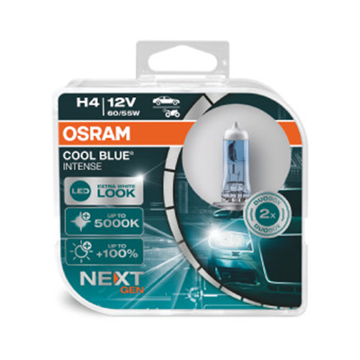 Halogénové žiarovky Osram H4 12V 60/55W P43t Cool Blue NEXT GEN 5000K 2 ks