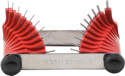 Kontrolné meradlá dýz karburátora 0,45-1,50 mm, sada 20 kusov - BGS 3041