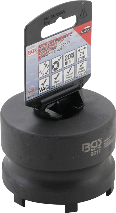 Kľúč na poistné matice a vonkajšie čapy nábojov zadnej nápravy VW, Mercedes a iné - BGS 9617