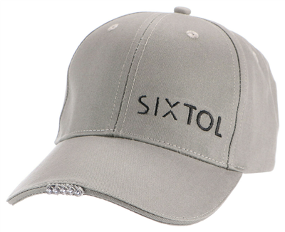 Kšiltovka s LED světlem 25 lm, nabíjecí USB, šedá, univerzální velikost - SIXTOL B-CAP