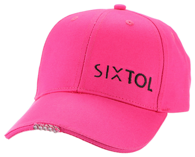 Kšiltovka s LED světlem 25 lm, nabíjecí USB, růžová, univerzální velikost - SIXTOL B-CAP