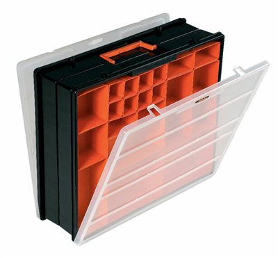 Organizér 420x350x125 mm, obojstranný, 44 priehradiek, plast