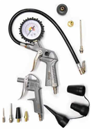 MAGG WJ002012 Pneumatická súprava - fúkačka s manometrom, fúkacia pištoľ s nástavcami, 12 dielov